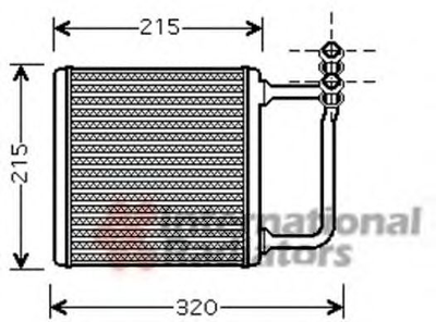 Радиатор отопителя MERCEDES E-CLASS W 211 02- пр-во Van Wezel Van Wezel (30006451)