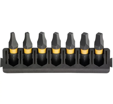 Кассета с битами DeWALT FlexTorq, L = 25 мм, биты SQ1 - 2 шт, SQ2 - 3 шт, SQ3 - 2 шт. DT70815