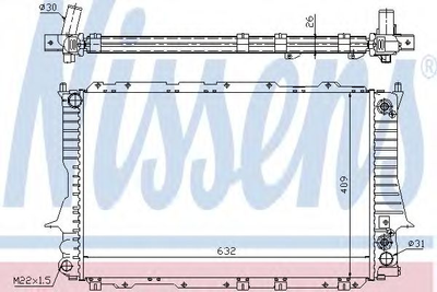 Радіатор охолодження AUDI 100/A6 2.6-2.8 AT вир-во Nissens Nissens (60476)