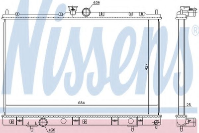 Радіатор охолодження MITSUBISHI OUTLANDER CU2, 5W 03- вир-во Nissens Nissens (628972)