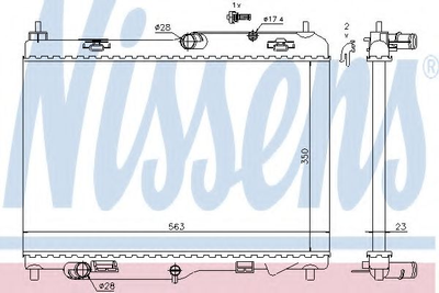 Радиатор охлаждения FORD B-MAX CB2 12- / FORD FIESTA VI CB1 08- пр-во Nissens Nissens (69233)