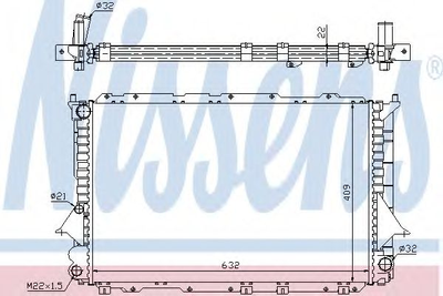 Радіатор охолодження AUDI 100 C4 90- 2.8 i вир-во Nissens Nissens (60458)