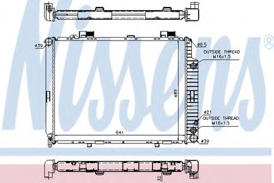 Радиатор охлаждения MERCEDES E-CLASS W 210 95- пр-во Nissens Nissens (62691A)