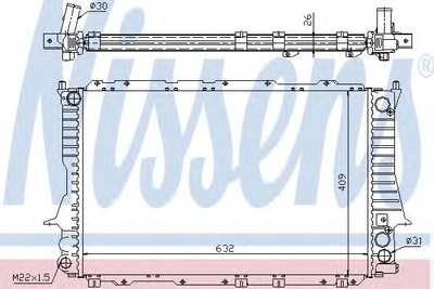 Радіатор охолодження AUDI 100/A6 C4 вир-во Nissens Nissens (60459)