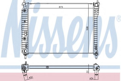 Радіатор охолодження CHEVROLET CAPTIVA 06- вир-во Nissens Nissens (61688)