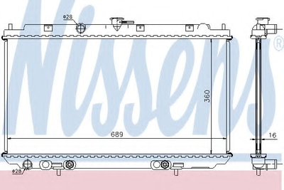 Радіатор охолодження NISSAN PRIMERA P12, W12 02- вир-во Nissens Nissens (67345A)