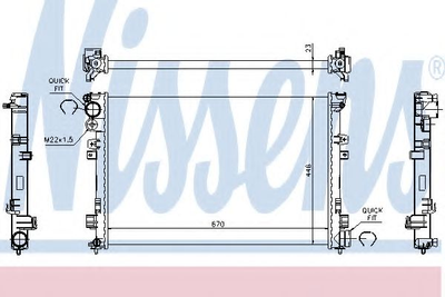 Радиатор охлаждения CITROEN, PEUGEOT пр-во Nissens Nissens (61875A)