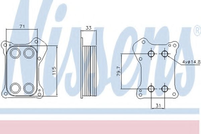 Радиатор масляный FIAT DOBLO 152, 263 09- 1.3 MJTD пр-во Nissens Nissens (90739)