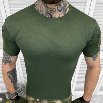 Мужская футболка Single Sword CoolPass приталенного кроя с липучками под шевроны хаки размер XL