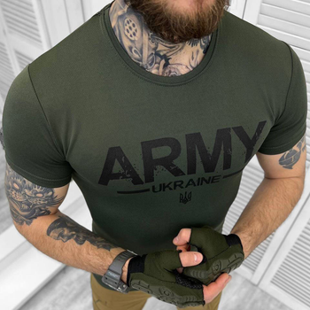 Мужская футболка CoolPass приталенного кроя с патриотическим принтом олива размер S