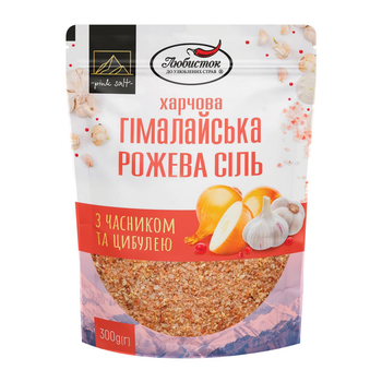 Соль гималайская розовая с чесноком и луком Любисток 300 г