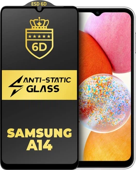 Защитное стекло 6D Anti-Static Samsung Galaxy A14 A145 Glass Shield (33219)