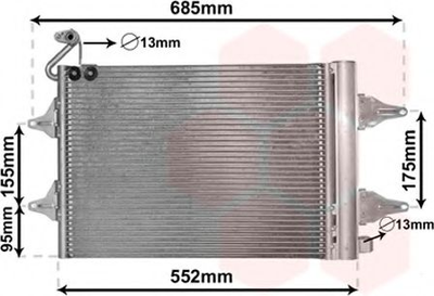 Конденсор кондиционера POLO4/CORDOB3/IBIZ4/FABIA Van Wezel Van Wezel (76005007)