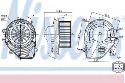 Вентилятор салону AUDI, VW вир-во Nissens Nissens (87060)