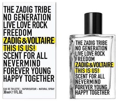Woda toaletowa unisex Zadig&Voltaire This is Us! 30 ml (3423222009779)