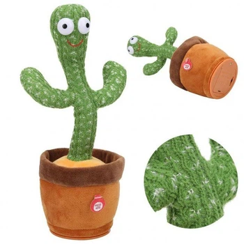 Танцюючий кактус Зелений 120 пісень з підсвічуванням Dancing Cactus (IS33)