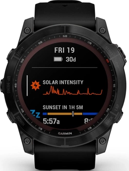 Спортивний годинник Garmin Fenix 7X Sapphire Solar Carbon Gray DLC Titanium with Black Band (010-02541-11)