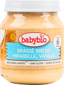 Десерт Babybio з овечого молока зі сливою та ваніллю для дітей з 6 місяців 130 г (3288130510881)