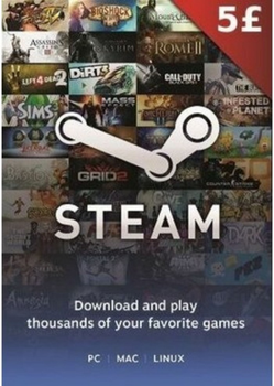 Код активації Steam Gift Card (Стім) на 5 GBP UK-регіон