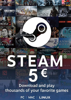 Код активації Steam Gift Card (Стім) на 5 євро EU-регіон