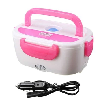 Ланч бокс Lunch Box Electric 12V с подогревом автомобильный розовый с белым ART: LB12V