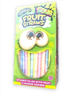 Фруктовые питевые трубочки Johny Bee Fruit Staws Sour Кислые 250 шт (20 см)