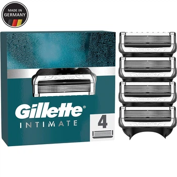 Сменные картриджи для бритья (лезвия) Gillette Intimate 4 шт. для интимных зон с улучшенными смазывающими полосками Made in Germany