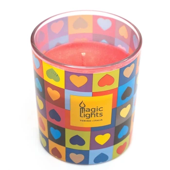 Ароматическая свечка Magic Lights, аромат Клубника, сердце, 7,5*8,4 см, красная (40010-1)