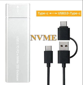 Внешний карман Type-C m.2 NVME pcie SSD USB+Type-c M-Key 10Гбит/с