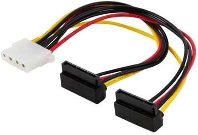 Kabel zasilający Savio Molex F 4 pin - 2x SATA 15 pin F katowy (SAVZZAK-12 EOL)