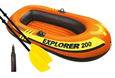 Надувная Лодка с веслами Intex EXPLORER 200, 185 х 94 х 41 см Полутораместная