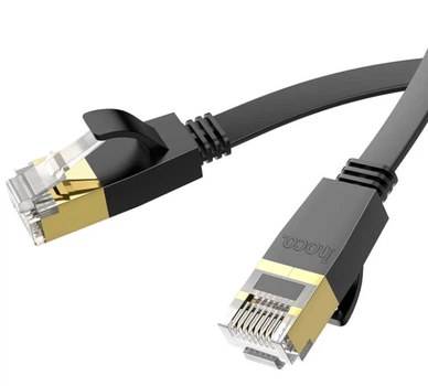 Патч-корд Hoco US07 General pure copper flat network cable (L-20M) Black