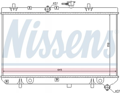 Радиатор охлаждения KIA RIO I (00-) (выр-во Nissens) Nissens (66665)