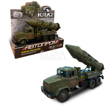 Машинка Краз, Військова техніка Автопром, пластик, 1:16, батар.світло, звук, відчиняються двері, кор. 31*12*8см (KR-2202-03)