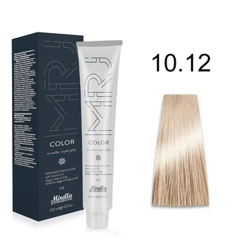 Краска для волос 10.12 платиновый блондин пепельно-фиолетовый Royal Jelly Color Mirella 100 мл