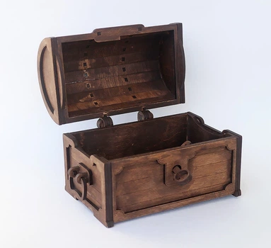 Декоративна скринька з натурального дерева ручної роботи Prezent Treasure коричневий