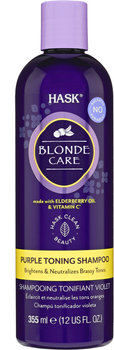 Szampon zabarwiony bez siarczanów Hask Blonde Care Purple Toning Shampoo do włosów blond 355 ml (71164304129)