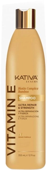 Szampon do odżywiania włosów Kativa Vitamina e Biotina y Bamboo Shampoo 355 ml (7750075060852)