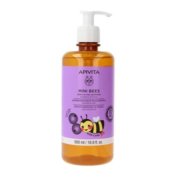 Delikatny szampon z jagodami Apivita Mini Bees Children's Shampoo Blueberry&Honey 500 ml (5201279088682)