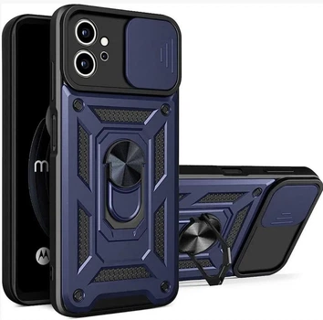 Чохол Camshield з кільцем-підставкою на Motorola G32 dark blue