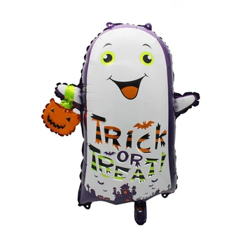 Фольгированный Шар Halloween Привидение С Тыквой 70х65см (27") | Фиолетовый