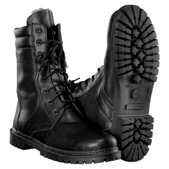 Берці польові зносостійкі черевики для силових структур KOMBAT 36 Чорний TR_37436