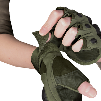 Перчатки тактические полевые универсальные рукавицы для охотников и силовых структур L Олива TR_6649L