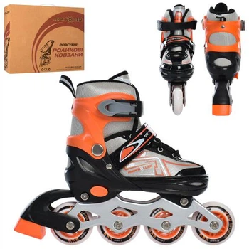 Ролики Profi Roller A 4148-S-OR, размер 31-34 черный с оранжевым