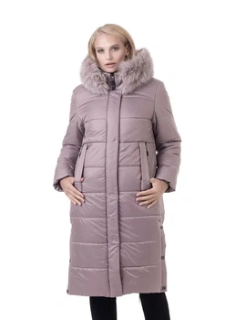 Зимняя женская куртка большого размера UF-fashion LRD-165 песец 54 бежевый