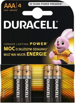 Baterie alkaliczne Duracell Basic AAA, LR03 4 szt.