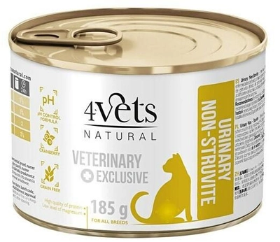 Mokra karma dla kotów 4vets Natural - Urinary No Struvit Cat 185 g (VET4VEKMK0003)