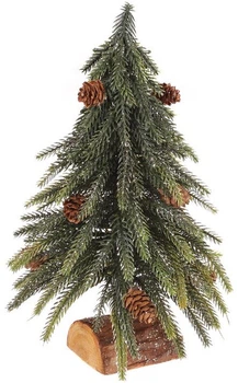 Декоративная елка Золотистый блеск 27см, на деревянной подставке (BD-122-150)