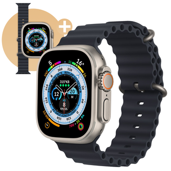 Умные смарт часы AirPro GS8 Plus Ultra 49mm Premium Smart Watch Series 8 + Aluminium Black Украинское меню cпортивные с микрофоном тонометром + ремешок в подарок