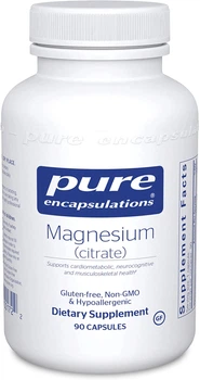 Магній (як цитрат), Magnesium (citrate), Pure Encapsulations, 90 капсул, (PE-00172)